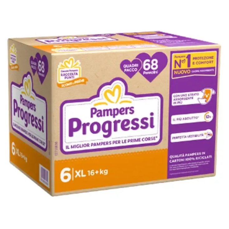 Pannolini Tg.6 XL Pampers Progressi 68 Pezzi