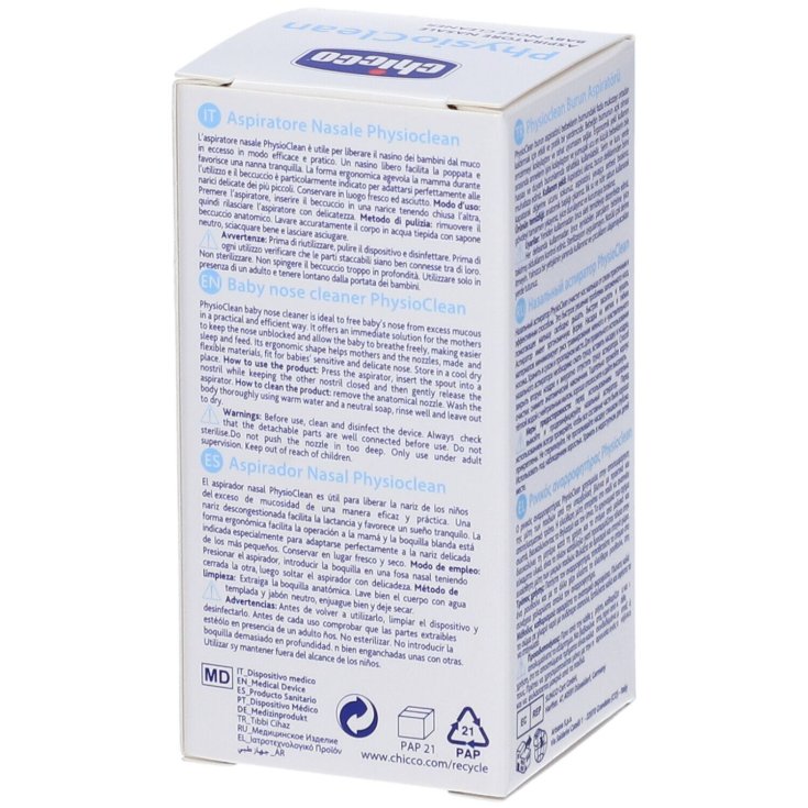 Aspiratore Nasale A Pompetta PhysioClean Chicco 1 Pezzo