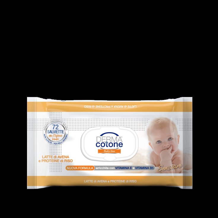 Salviette Latte di Avena e Proteine del Riso Dermacotone Baby 72 Pezzi