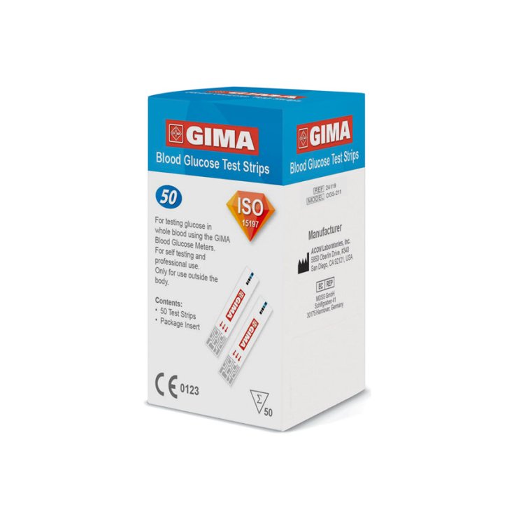 Strisce Glicemia per Glucometro GIMA 50 Test Strips