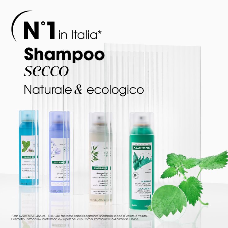 Klorane PURIFICANTE Shampoo secco all'Ortica & Vitamina E capelli grassi 150 ml