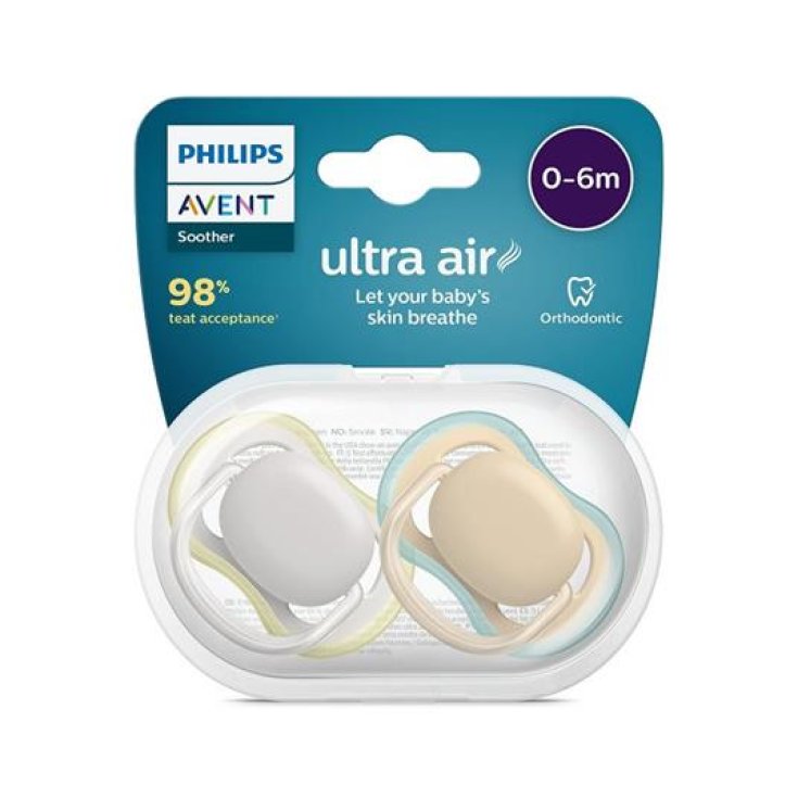 Succhietto Ultra Air 0-6m Non Decorato Neutro Avent 2 Pezzi