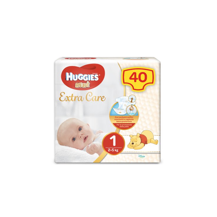 Extra Care Taglia 1 Huggies Bebé 40 Pezzi