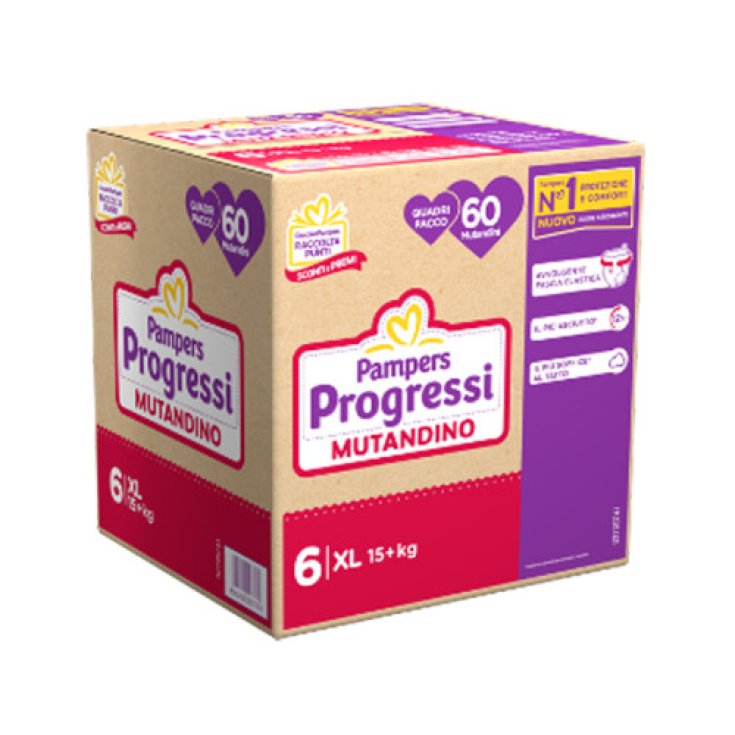 Mutandino Tg.6 XL Pampers Progressi Quadri 60 Pezzi