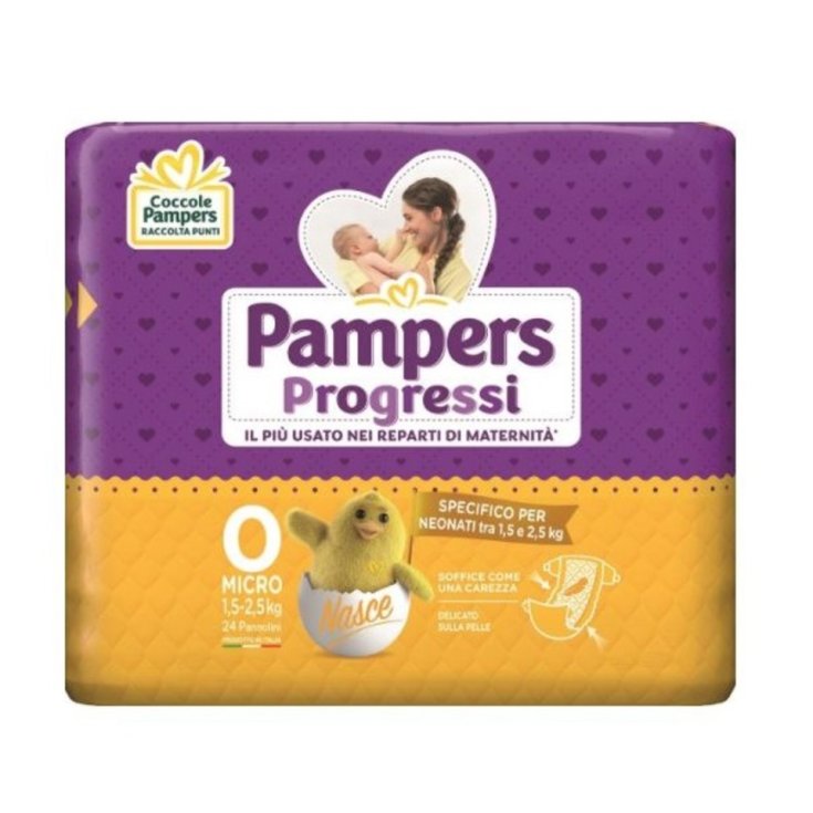 Pampers Progressi Taglia 0 MICRO (1,5-2,5Kg) 24 Pannolini