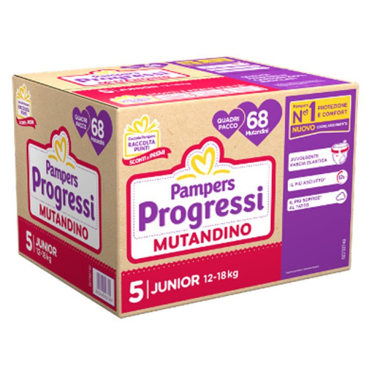 Mutandino Tg.5 Junior Pampers Progressi Quadri 68 Pezzi