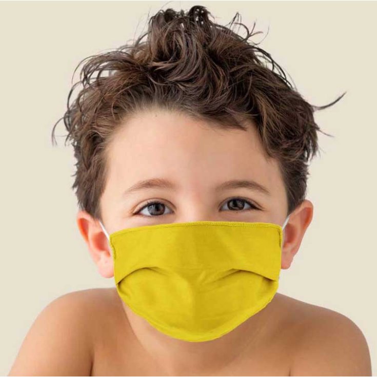 Linea Oro Kit 2 Mascherine Bambino Lavabili Paint Giallo Angelo Carillo