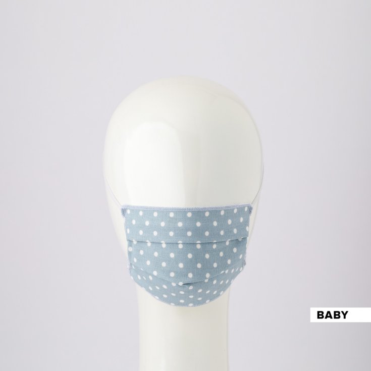 Mascherina Baby Pois Azzurro Linea Oro Carillo Kit 2 Mascherine