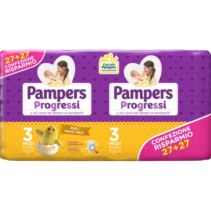 Pampers Progressi Tg.3 Midi 54 Pannolini