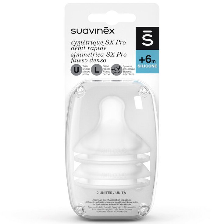 SX PRO Tettarella Silicone Flusso Denso L Suavinex 2 Pezzi