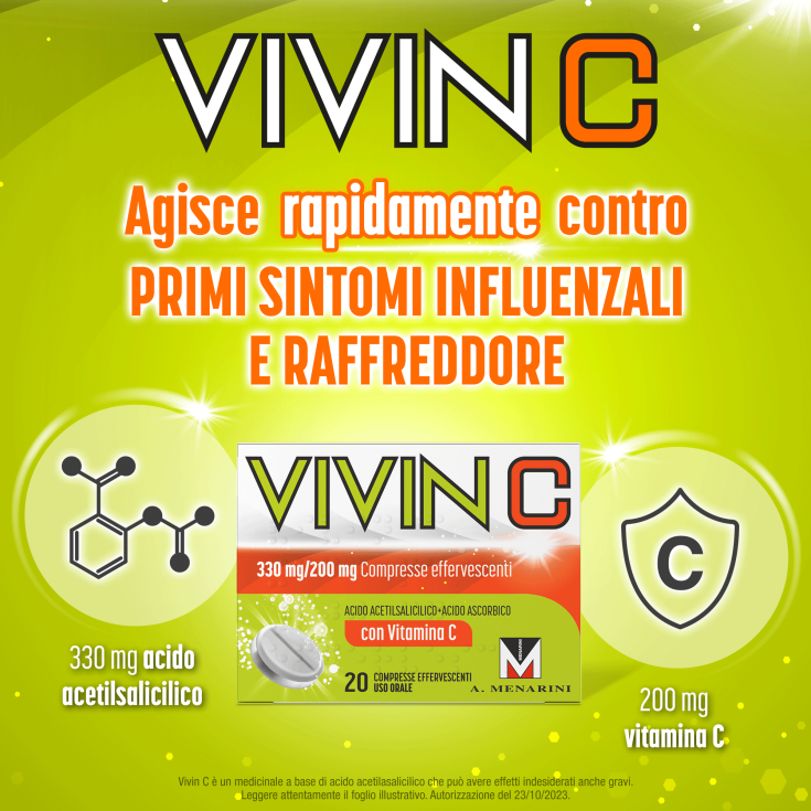 Vivin C 330mg+200mg Menarini 20 Compresse Effervescenti