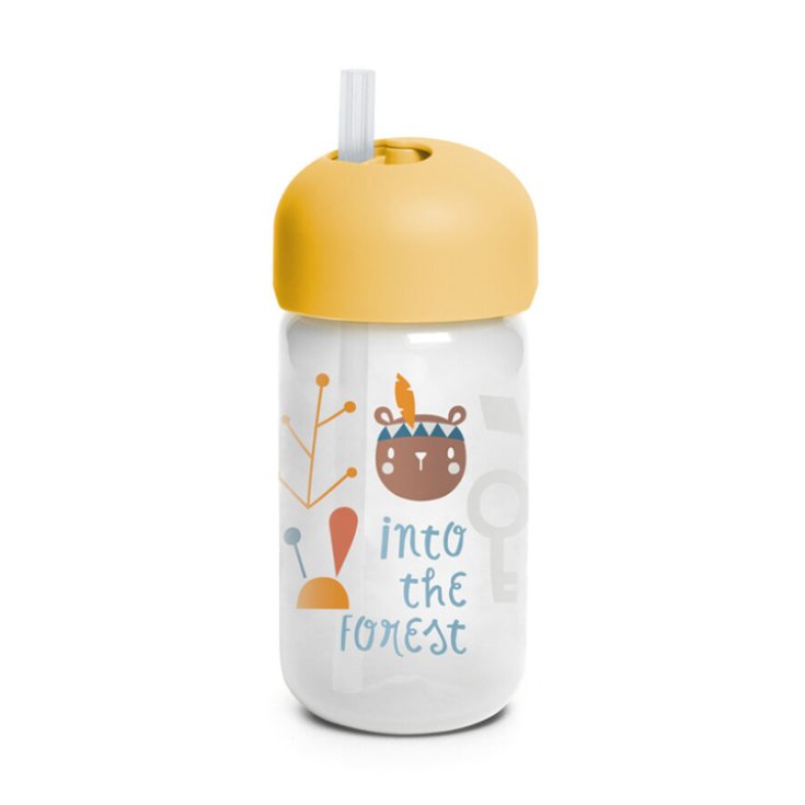 Tazza Con Cannuccia Into The Forest +18 Mesi Giallo Suavinex 340ml