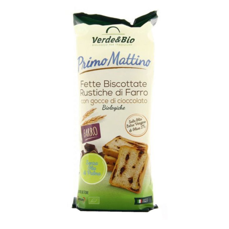 Verde&bio Fette Biscottate Rustiche Di Farro Con Gocce Di Cioccolato 180g