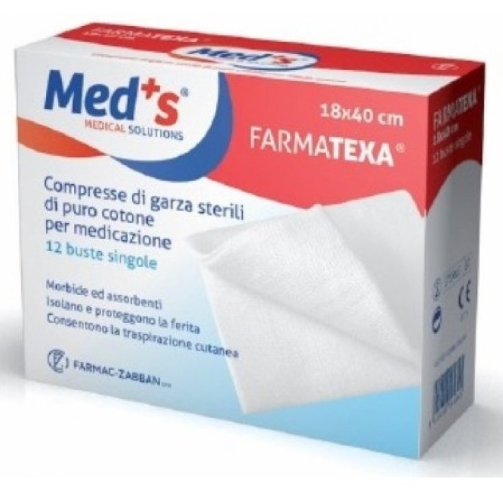 Med's FarmaTexa Compresse Di Garze Sterili 12/12 36x40cm 12 Pezzi