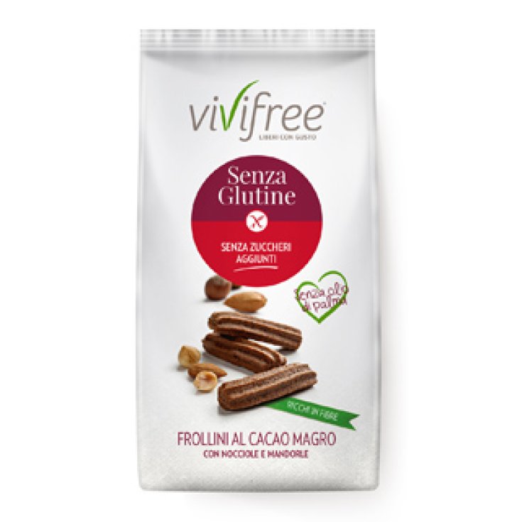Vivifree Senza Glutine Frollini Cacao Magro con Nocciole e Mandorle 45g