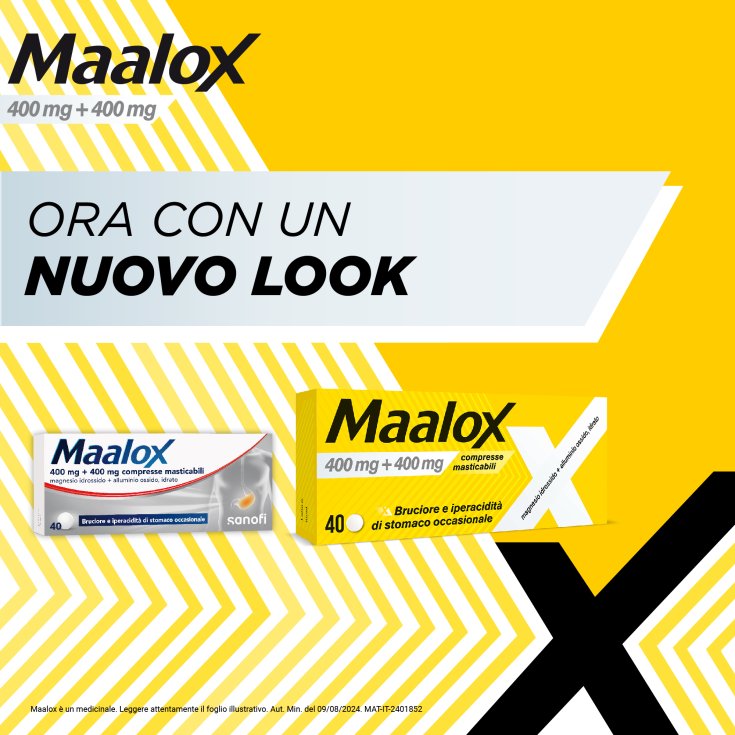 Maalox 400mg + 400mg Dispositivo Medico 40 Compresse Masticabili