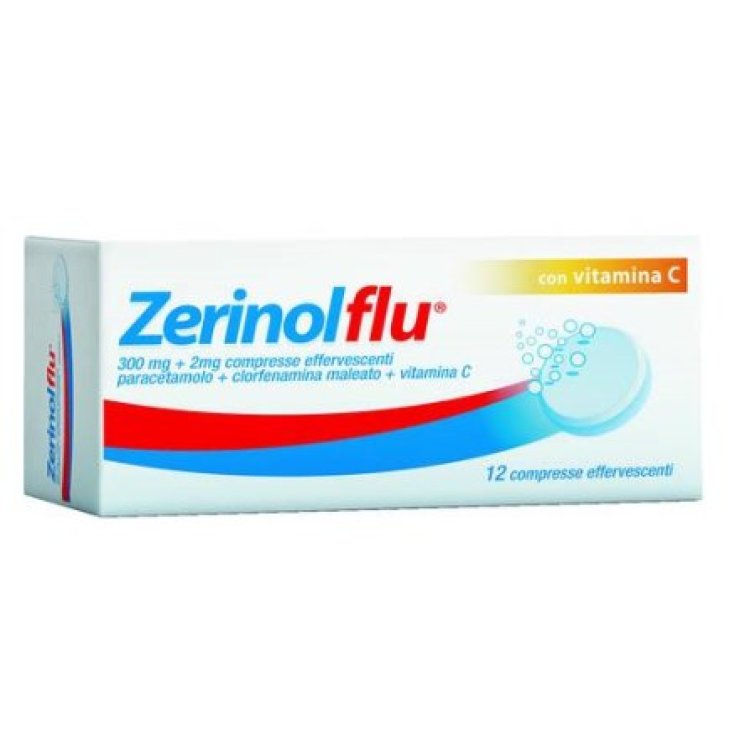 Sanofi Zerinolflu 300mg + 1,41mg + 280mg Con Vitamina C 12 Compresse Effervescenti