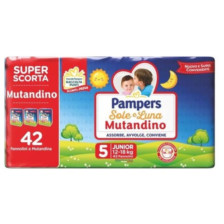 Mutandino Tg.5 Junior Sole&Luna Pampers 42 Pannolini a Mutandina