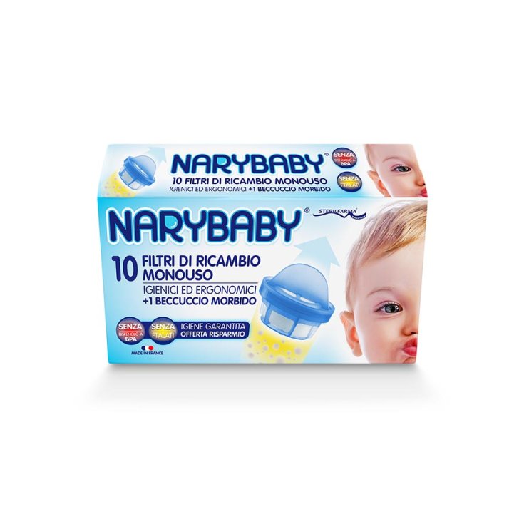 Sterilfarma® NaryBaby® Filtri Di Ricambio Con Beccuccio 10+1 Pezzi