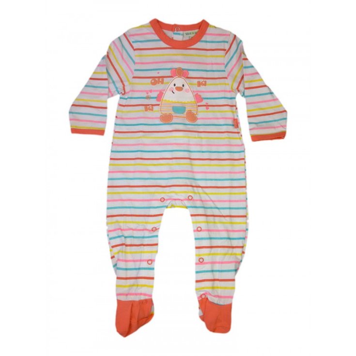 Tuta tutina cotone bimba neonato Yatsi bianco righe fantasia 6 m