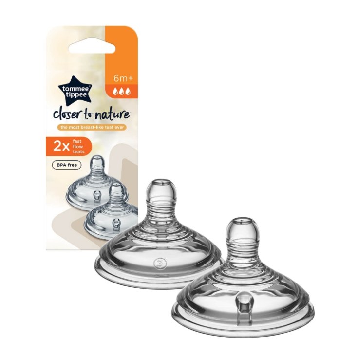 Closer To Nature Tettarella Flusso Veloce 6m+ Tommee Tippee 2 Pezzi