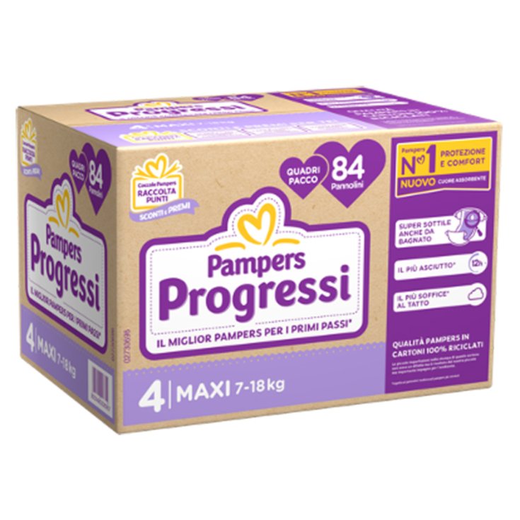 Quadri Pacco 4 Maxi Pampers Progressi 84 Pannolini