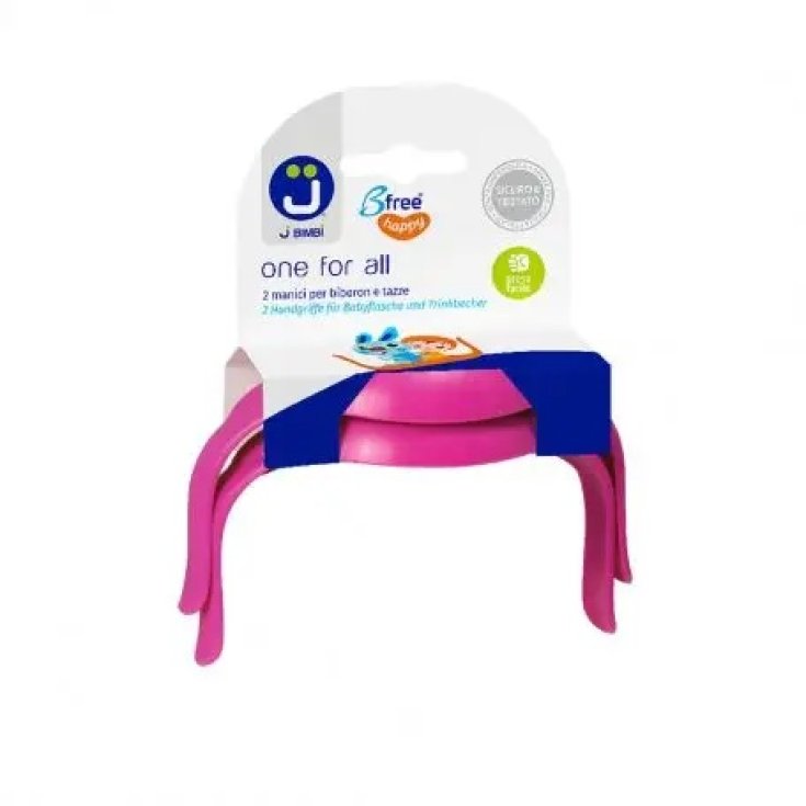Manici per Biberon e Tazze Rosa One For All J Bimbi 2 Pezzi