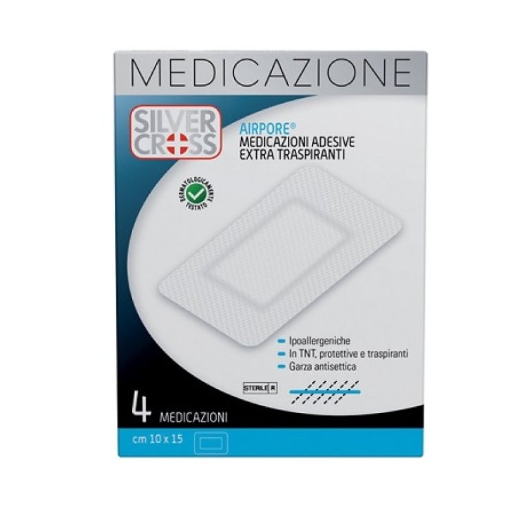 Medicazione Airpore 10 x 15cm Silver Cross 4 Pezzi