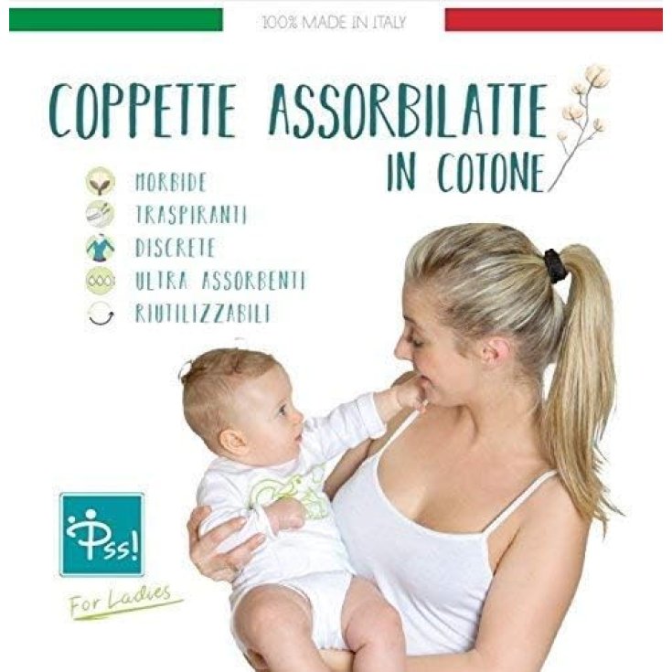 PSS! Coppette Assorbilatte Cotone BIO Italian World 2 Pezzi