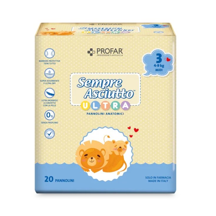 Pannolini Sempre Asciutto Ultra Midi Profar Tg 3 (4/9Kg) 20 Pezzi