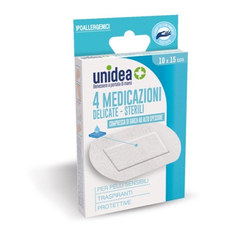 MEDICAZIONI DELICATE STERILI unidea 10x15cm 4 Medicazioni