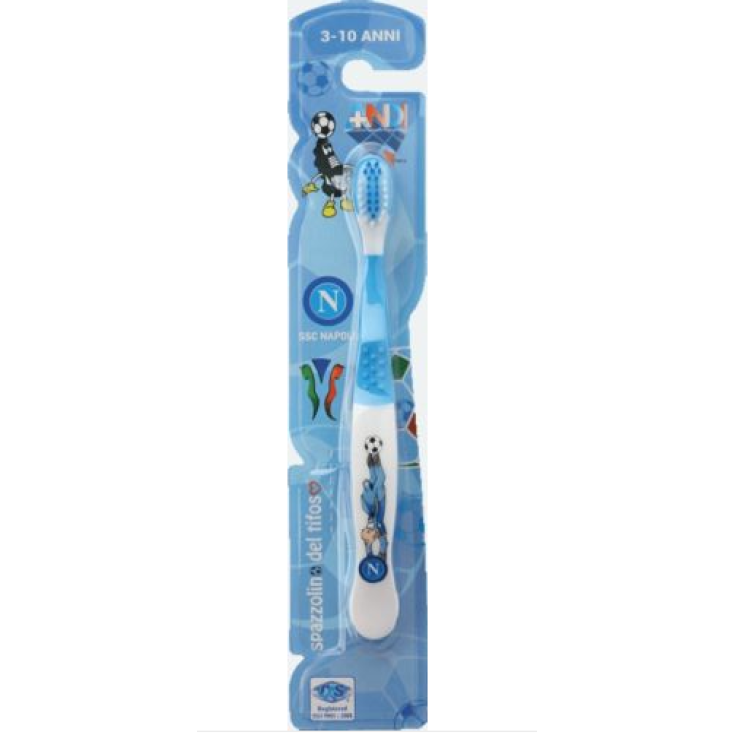 Spazzolino Tifoso Napoli Bimbo 3-10Anni Colore Bianco Azzurro