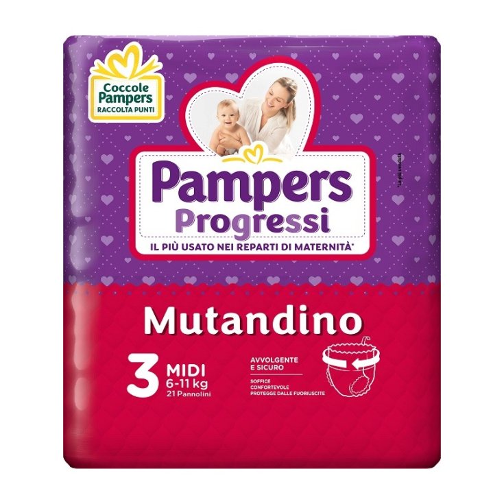 Pampers Progressi Mutandino Taglia 3 MIDI (3-11Kg) 21 Pannolini