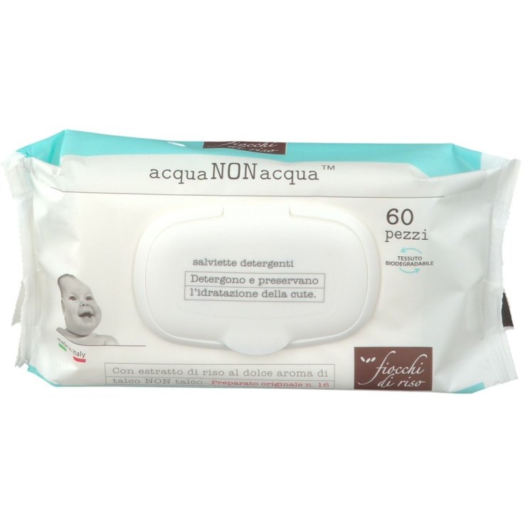 Salviette Detergenti Acqua Non Acqua Fiocchi Di Riso 60 Pezzi