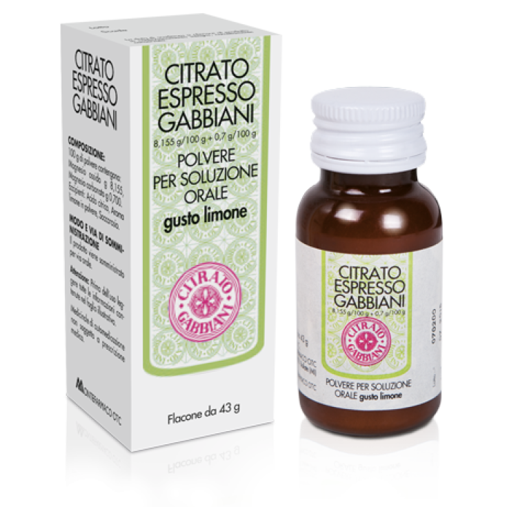 Citrato Espresso Gabbiani - Polvere Per Sospensione Orale Gusto Limone 43g