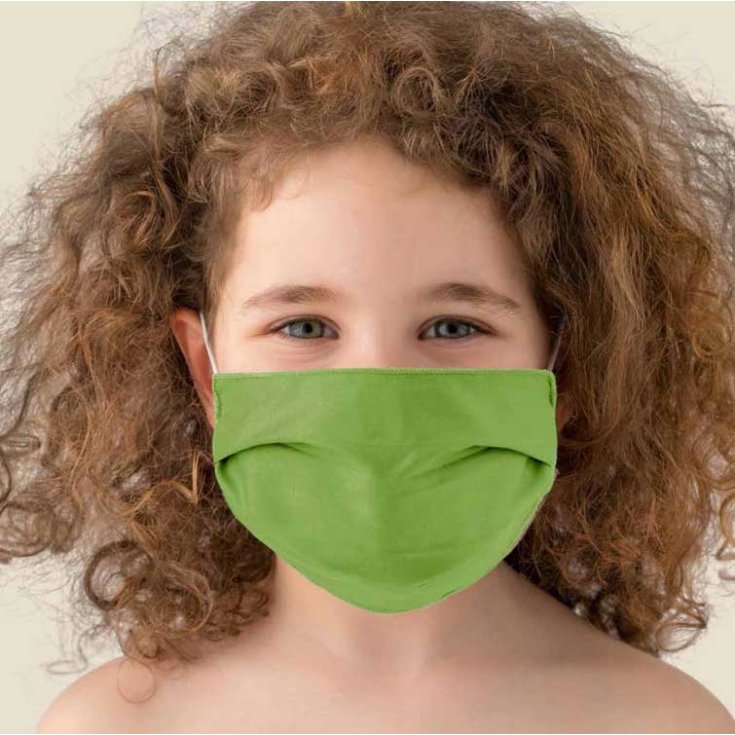 Linea Oro Kit 2 Mascherine Bambino Lavabili Paint Verde Angelo Carillo