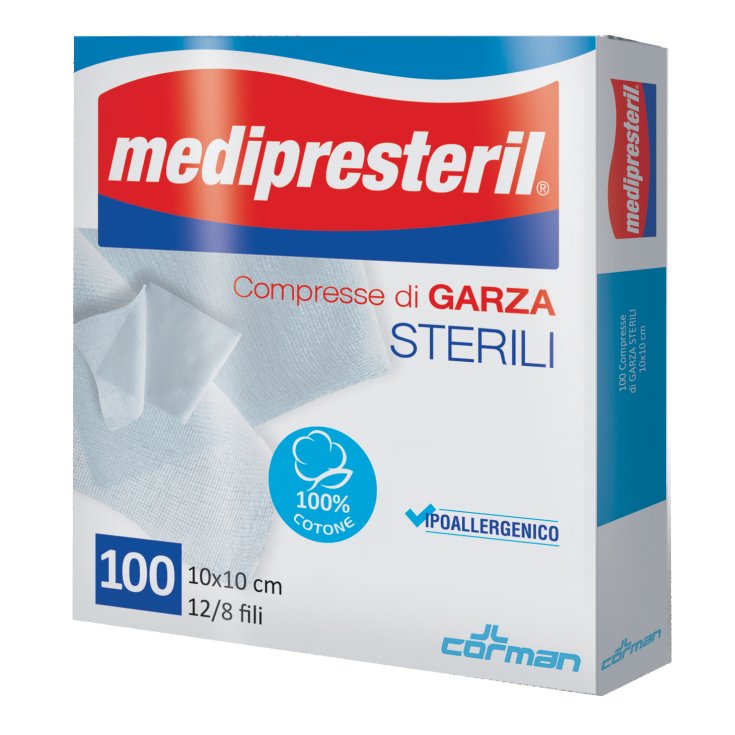 Compresse di Garza Sterili 12/8 Fili 10x10cm Medipresteril Corman