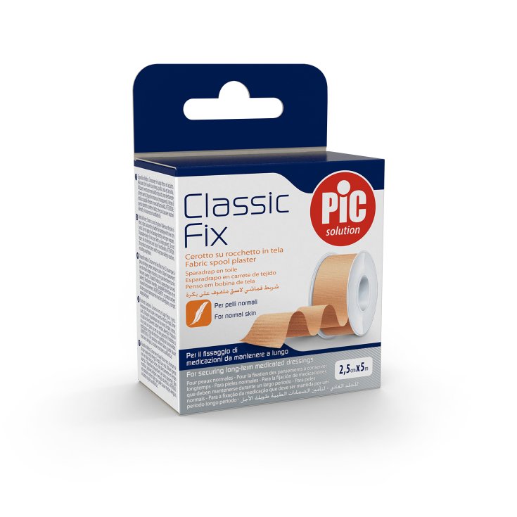 Classic Fix 2,5cm x 5m Cerotto su Rocchetto in Tela Pelle PIC