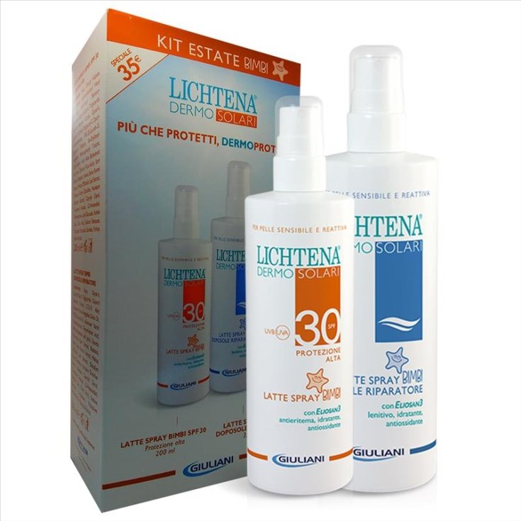 LICHTENA® DERMOSOLARI Latte Spray Bimbi SPF30 + Latte Spray Doposole Riparatore