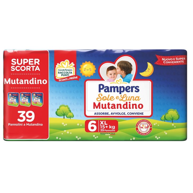 Mutandino Tg.6 XL Sole&Luna Pampers 39 Pannolini a Mutandina