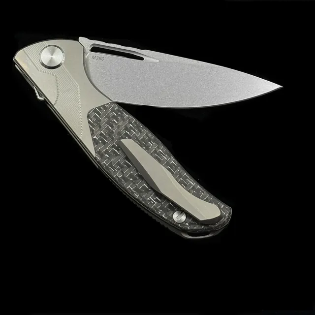 Shirogorov F95 Ball Bearing Titanium Carbon Fiber Handle Knife