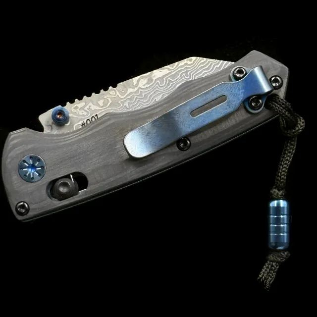 BM 290 Full Immunity AXIS Carbon fiber handle Damascus blade Folding Knife