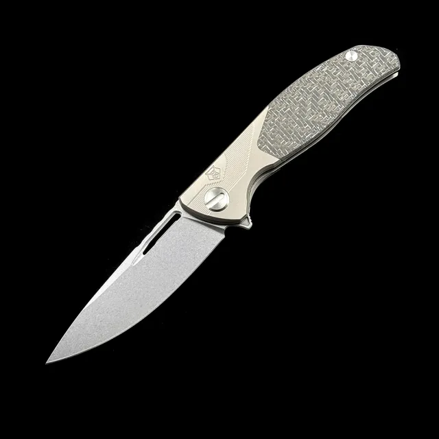 Shirogorov F95 Ball Bearing Titanium Carbon Fiber Handle Knife