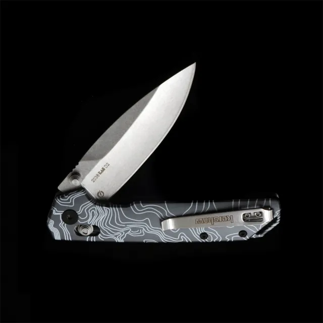 KS 2038 Iridium DuraLock Folding Knife  D2 Blade Aluminum Handles