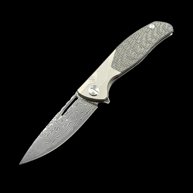 Shirogorov F95 Ball Bearing Titanium Carbon Fiber Handle Knife