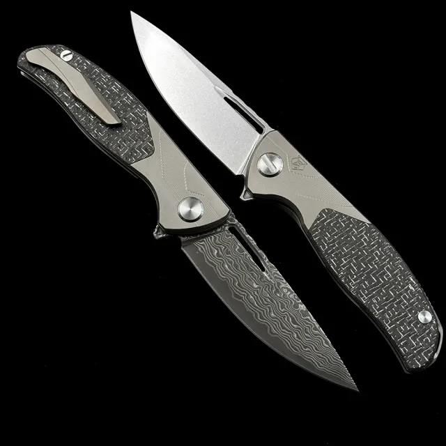 Shirogorov F95 Ball Bearing Titanium Carbon Fiber Handle Knife
