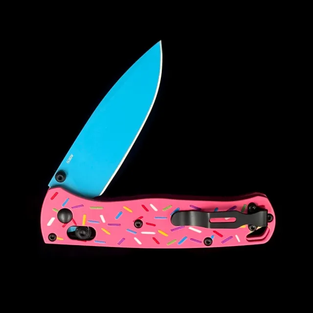 BM 535  Bugout Donut Pink Aluminum Bearing folding knife
