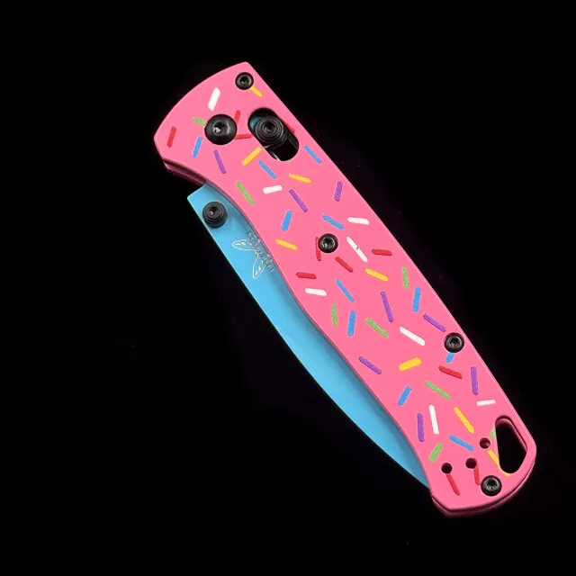 BM 535  Bugout Donut Pink Aluminum Bearing folding knife