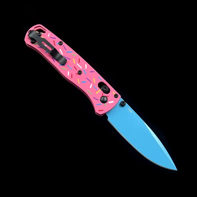 BM 535  Bugout Donut Pink Aluminum Bearing folding knife