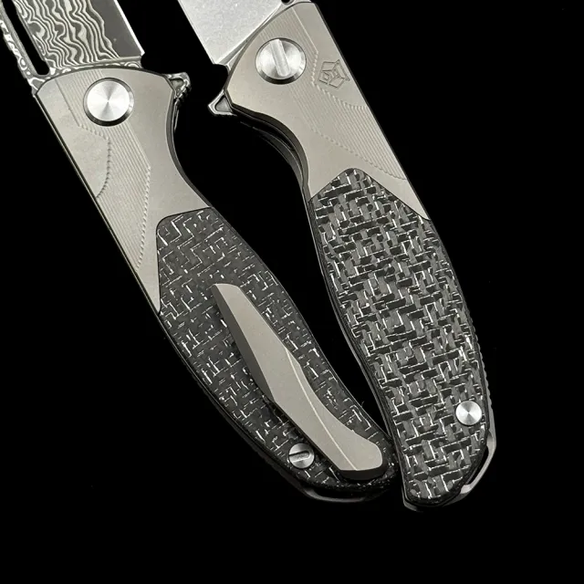 Shirogorov F95 Ball Bearing Titanium Carbon Fiber Handle Knife